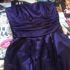 David’s Bridal Strapless Satin Dress in Midnight!